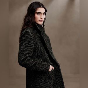 NWT Banana Republic Herringbone Overcoat